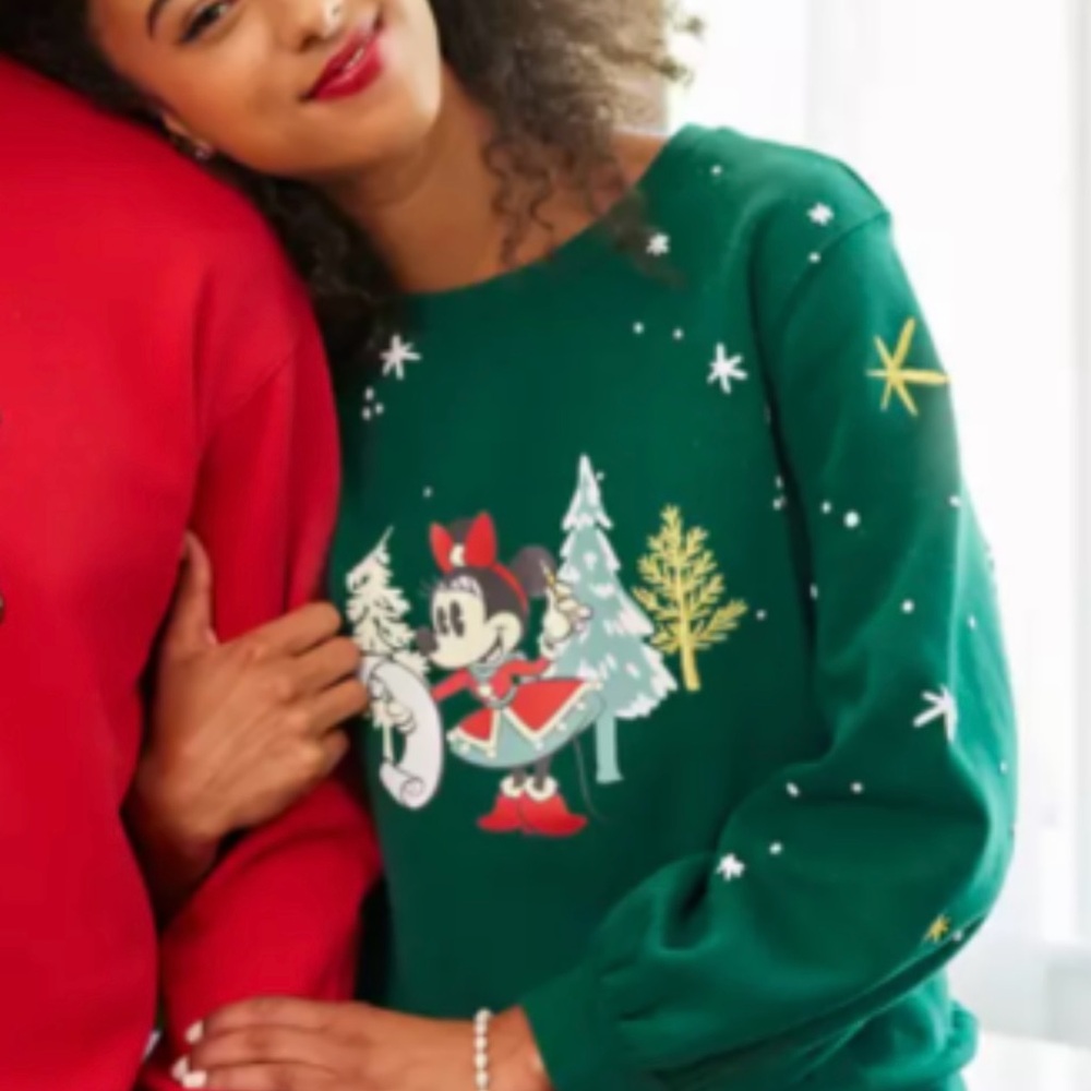 Minnie Mouse Green Christmas Sweater